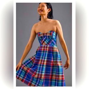 Anthropologie Maeve Plaid A-Line Mini Dress